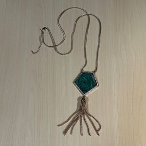 Hexagon Tassel Necklace
